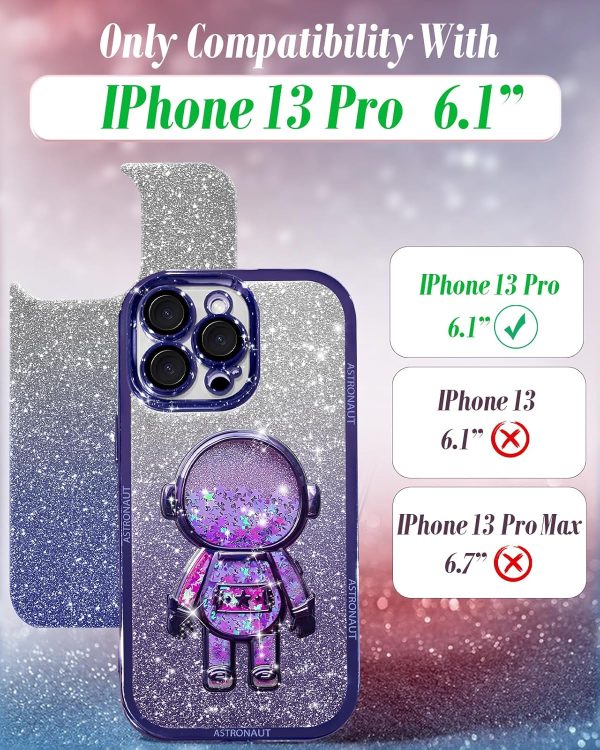 Loheckle for iPhone 11 Pro Max Cases - Women Girls Cute Glitter with Camera Lens Protector Cover Astronaut Liquid Sparkle Girly Aesthetic Bling Shiny Design Case for iPhone 11 Pro Max 6.5'', Black - Image 14