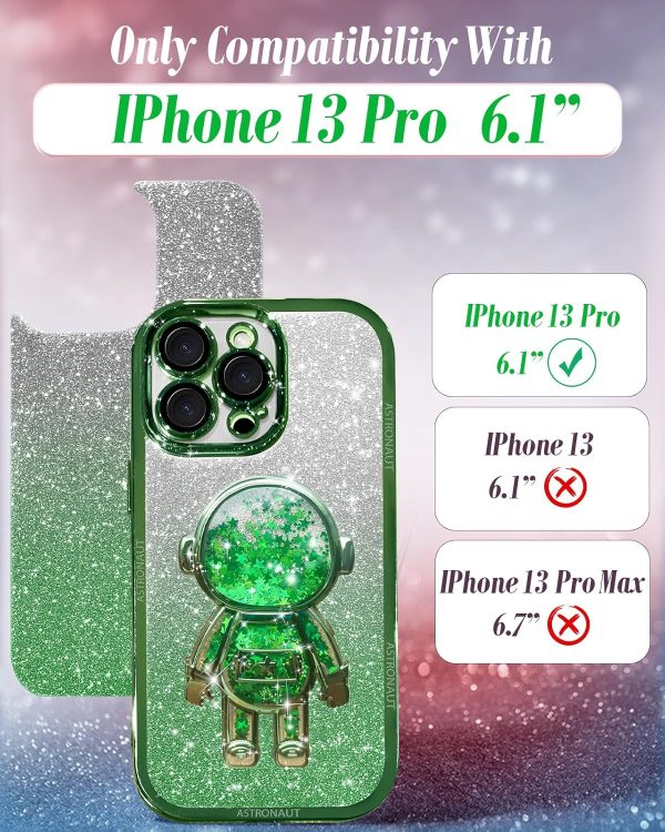 Loheckle for iPhone 11 Pro Max Cases - Women Girls Cute Glitter with Camera Lens Protector Cover Astronaut Liquid Sparkle Girly Aesthetic Bling Shiny Design Case for iPhone 11 Pro Max 6.5'', Black - Image 20