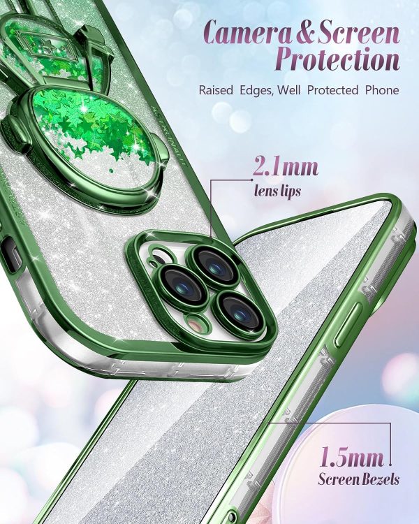 Loheckle for iPhone 11 Pro Max Cases - Women Girls Cute Glitter with Camera Lens Protector Cover Astronaut Liquid Sparkle Girly Aesthetic Bling Shiny Design Case for iPhone 11 Pro Max 6.5'', Black - Image 21