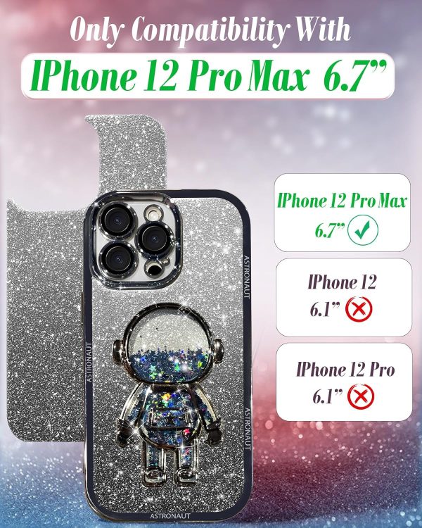 Loheckle for iPhone 11 Pro Max Cases - Women Girls Cute Glitter with Camera Lens Protector Cover Astronaut Liquid Sparkle Girly Aesthetic Bling Shiny Design Case for iPhone 11 Pro Max 6.5'', Black - Image 25