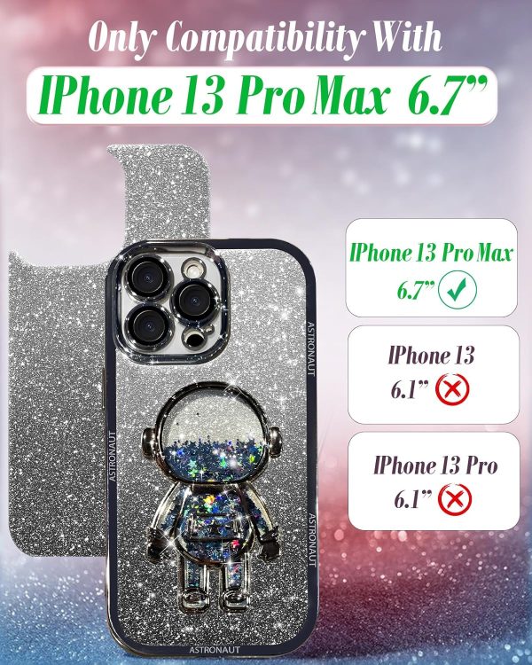 Loheckle for iPhone 11 Pro Max Cases - Women Girls Cute Glitter with Camera Lens Protector Cover Astronaut Liquid Sparkle Girly Aesthetic Bling Shiny Design Case for iPhone 11 Pro Max 6.5'', Black - Image 26