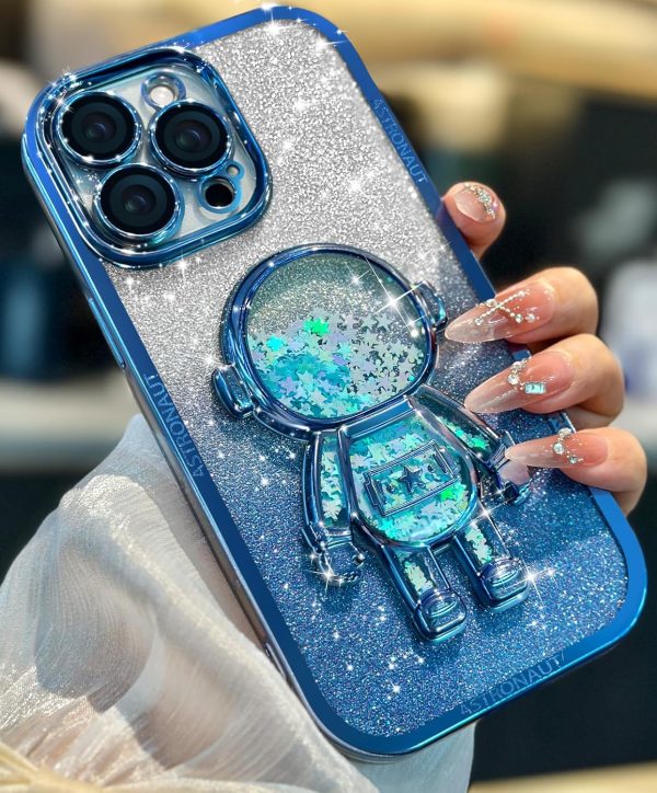 Loheckle for iPhone 11 Pro Max Cases - Women Girls Cute Glitter with Camera Lens Protector Cover Astronaut Liquid Sparkle Girly Aesthetic Bling Shiny Design Case for iPhone 11 Pro Max 6.5'', Black - Image 27