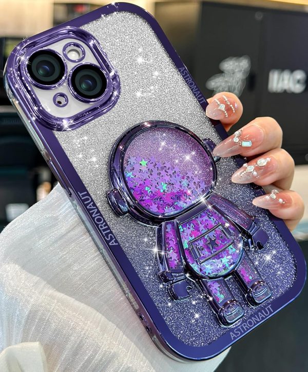 Loheckle for iPhone 11 Pro Max Cases - Women Girls Cute Glitter with Camera Lens Protector Cover Astronaut Liquid Sparkle Girly Aesthetic Bling Shiny Design Case for iPhone 11 Pro Max 6.5'', Black - Image 33