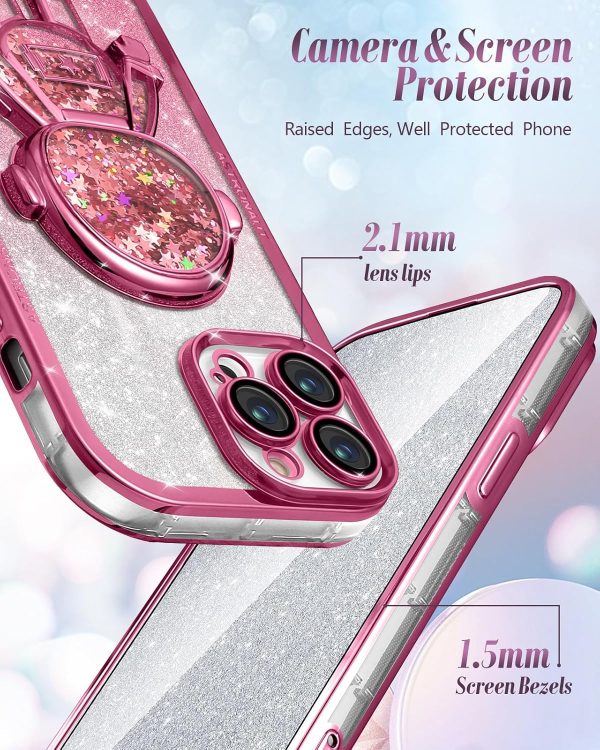Loheckle for iPhone 11 Pro Max Cases - Women Girls Cute Glitter with Camera Lens Protector Cover Astronaut Liquid Sparkle Girly Aesthetic Bling Shiny Design Case for iPhone 11 Pro Max 6.5'', Black - Image 41