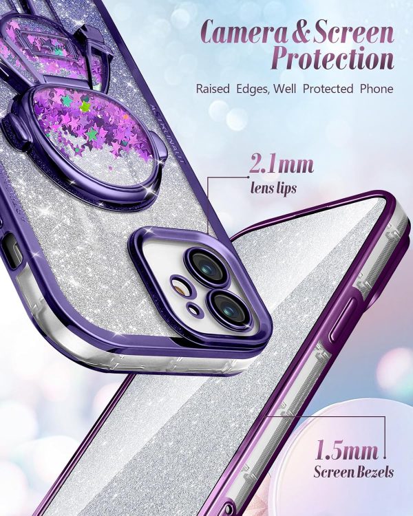 Loheckle for iPhone 11 Pro Max Cases - Women Girls Cute Glitter with Camera Lens Protector Cover Astronaut Liquid Sparkle Girly Aesthetic Bling Shiny Design Case for iPhone 11 Pro Max 6.5'', Black - Image 48