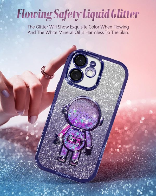 Loheckle for iPhone 11 Pro Max Cases - Women Girls Cute Glitter with Camera Lens Protector Cover Astronaut Liquid Sparkle Girly Aesthetic Bling Shiny Design Case for iPhone 11 Pro Max 6.5'', Black - Image 49