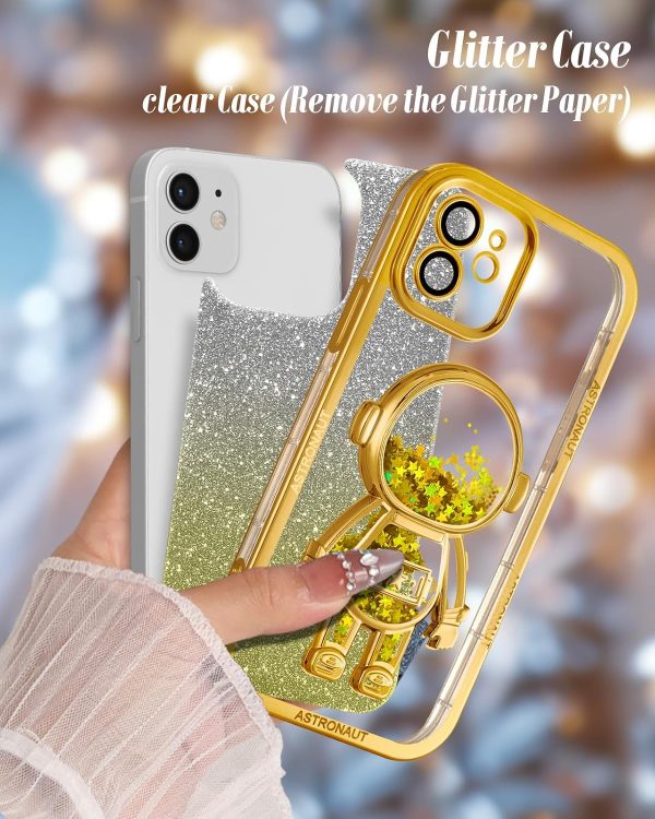 Loheckle for iPhone 11 Pro Max Cases - Women Girls Cute Glitter with Camera Lens Protector Cover Astronaut Liquid Sparkle Girly Aesthetic Bling Shiny Design Case for iPhone 11 Pro Max 6.5'', Black - Image 56