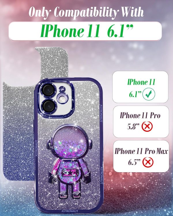Loheckle for iPhone 11 Pro Max Cases - Women Girls Cute Glitter with Camera Lens Protector Cover Astronaut Liquid Sparkle Girly Aesthetic Bling Shiny Design Case for iPhone 11 Pro Max 6.5'', Black - Image 58