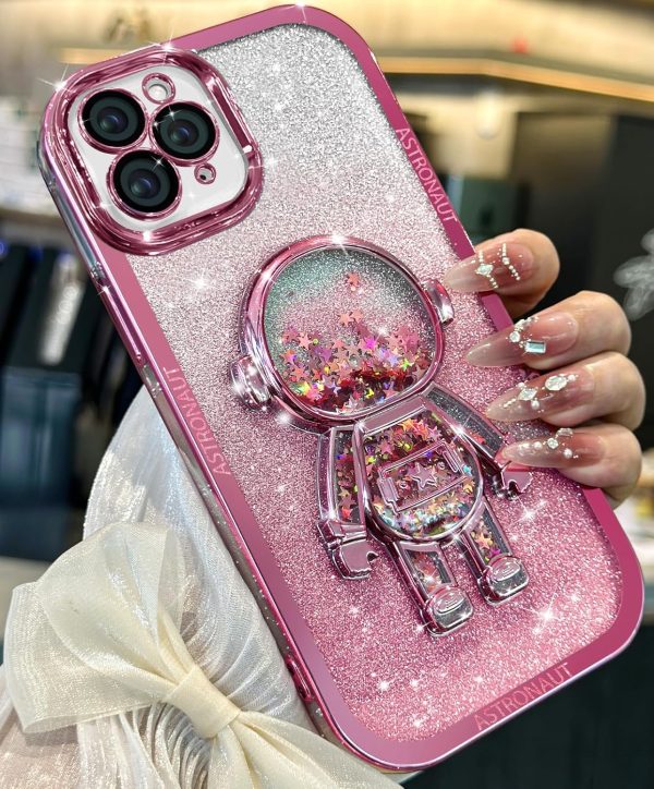 Loheckle for iPhone 11 Pro Max Cases - Women Girls Cute Glitter with Camera Lens Protector Cover Astronaut Liquid Sparkle Girly Aesthetic Bling Shiny Design Case for iPhone 11 Pro Max 6.5'', Black - Image 61