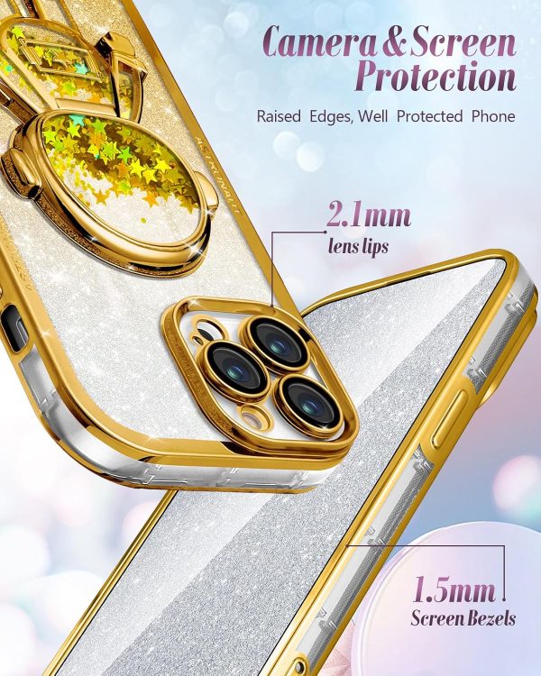 Loheckle for iPhone 11 Pro Max Cases - Women Girls Cute Glitter with Camera Lens Protector Cover Astronaut Liquid Sparkle Girly Aesthetic Bling Shiny Design Case for iPhone 11 Pro Max 6.5'', Black - Image 77