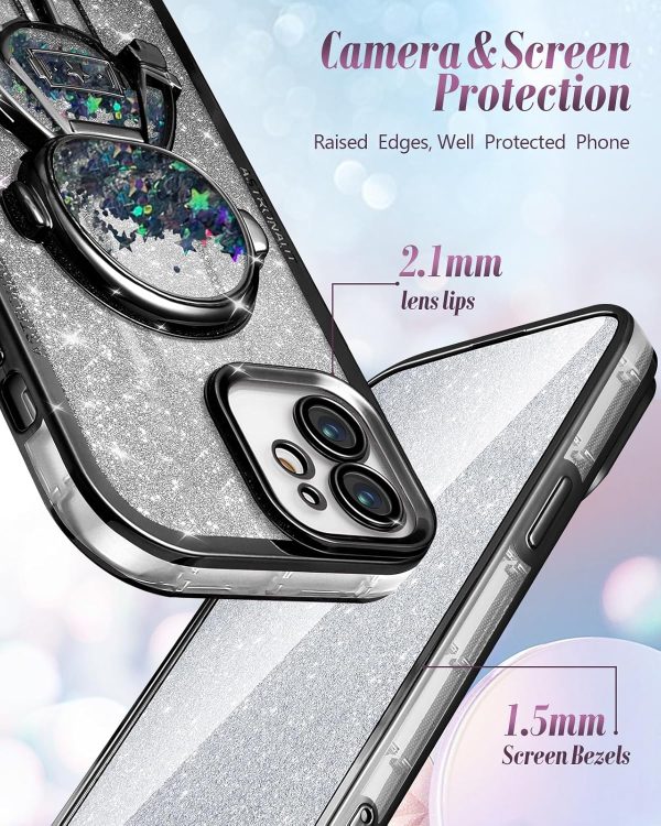 Loheckle for iPhone 11 Pro Max Cases - Women Girls Cute Glitter with Camera Lens Protector Cover Astronaut Liquid Sparkle Girly Aesthetic Bling Shiny Design Case for iPhone 11 Pro Max 6.5'', Black - Image 84