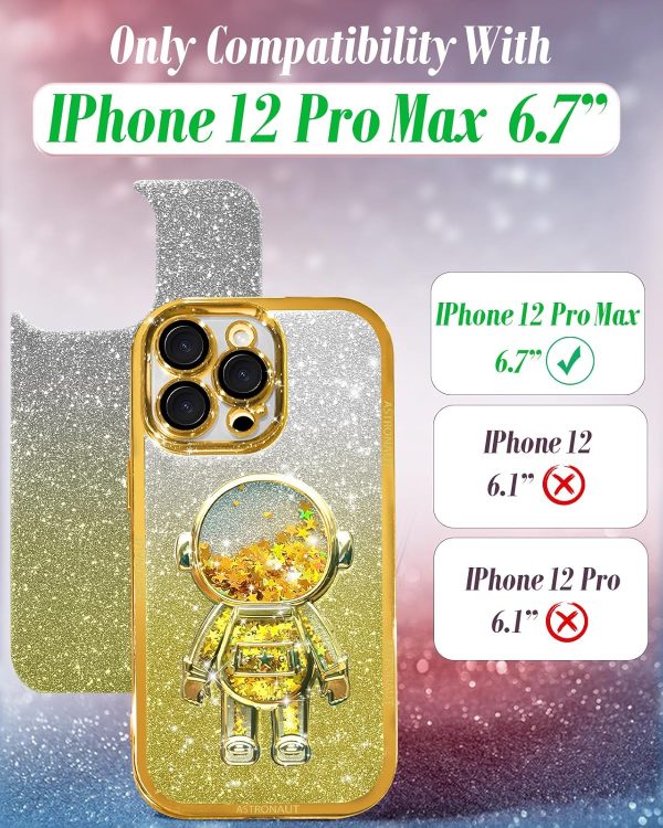 Loheckle for iPhone 11 Pro Max Cases - Women Girls Cute Glitter with Camera Lens Protector Cover Astronaut Liquid Sparkle Girly Aesthetic Bling Shiny Design Case for iPhone 11 Pro Max 6.5'', Black - Image 89