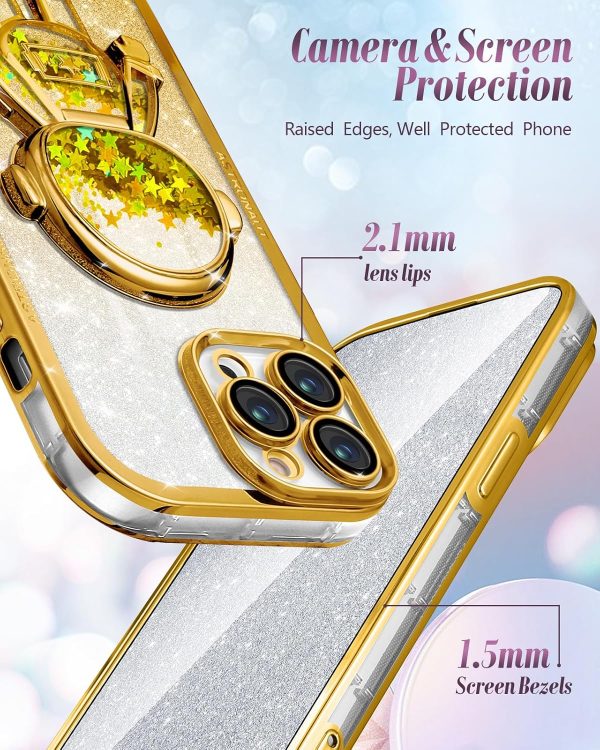 Loheckle for iPhone 11 Pro Max Cases - Women Girls Cute Glitter with Camera Lens Protector Cover Astronaut Liquid Sparkle Girly Aesthetic Bling Shiny Design Case for iPhone 11 Pro Max 6.5'', Black - Image 93