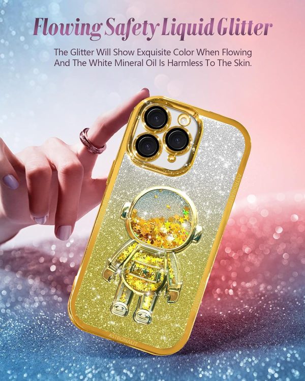 Loheckle for iPhone 11 Pro Max Cases - Women Girls Cute Glitter with Camera Lens Protector Cover Astronaut Liquid Sparkle Girly Aesthetic Bling Shiny Design Case for iPhone 11 Pro Max 6.5'', Black - Image 94