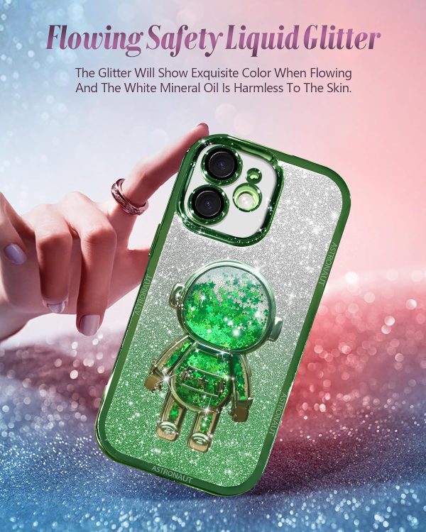 Loheckle for iPhone 11 Pro Max Cases - Women Girls Cute Glitter with Camera Lens Protector Cover Astronaut Liquid Sparkle Girly Aesthetic Bling Shiny Design Case for iPhone 11 Pro Max 6.5'', Black - Image 100