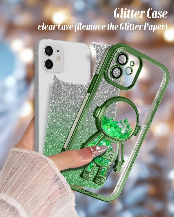 Loheckle for iPhone 11 Pro Max Cases - Women Girls Cute Glitter with Camera Lens Protector Cover Astronaut Liquid Sparkle Girly Aesthetic Bling Shiny Design Case for iPhone 11 Pro Max 6.5'', Black - Image 101