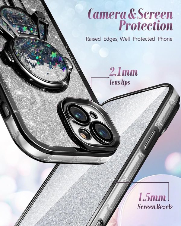 Loheckle for iPhone 11 Pro Max Cases - Women Girls Cute Glitter with Camera Lens Protector Cover Astronaut Liquid Sparkle Girly Aesthetic Bling Shiny Design Case for iPhone 11 Pro Max 6.5'', Black - Image 105