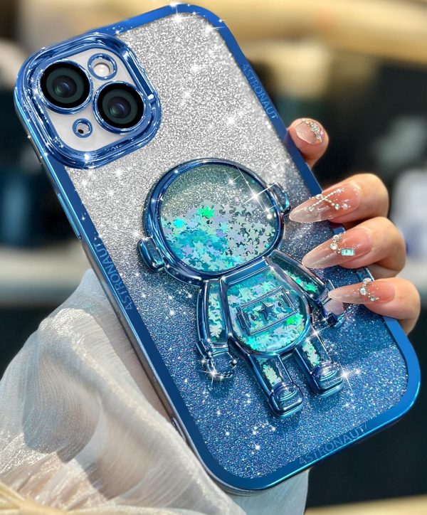 Loheckle for iPhone 15 Pro Max Case - for Women Girls Cute Glitter with Camera Lens Protector Cover Astronaut Liquid Sparkle Girly Aesthetic Bling Shiny Design Phone Case for 15 Pro Max 6.7", Pretty - Image 13