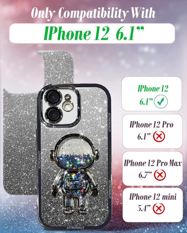 Loheckle for iPhone 11 Pro Max Cases - Women Girls Cute Glitter with Camera Lens Protector Cover Astronaut Liquid Sparkle Girly Aesthetic Bling Shiny Design Case for iPhone 11 Pro Max 6.5'', Black - Image 110