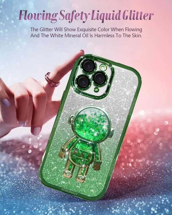 Loheckle for iPhone 11 Pro Max Cases - Women Girls Cute Glitter with Camera Lens Protector Cover Astronaut Liquid Sparkle Girly Aesthetic Bling Shiny Design Case for iPhone 11 Pro Max 6.5'', Black - Image 122