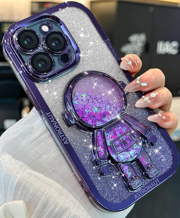 Loheckle for iPhone 15 Pro Max Case - for Women Girls Cute Glitter with Camera Lens Protector Cover Astronaut Liquid Sparkle Girly Aesthetic Bling Shiny Design Phone Case for 15 Pro Max 6.7", Pretty - Image 33