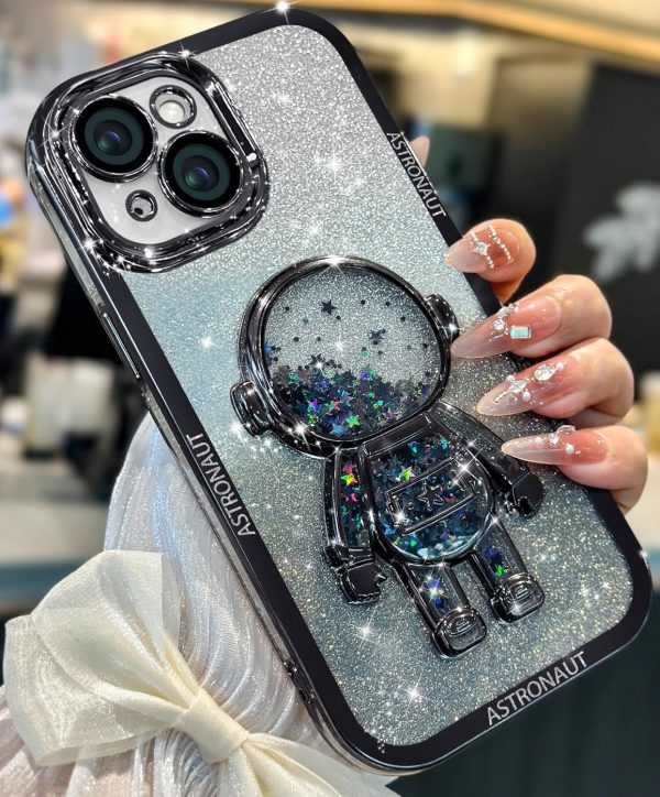 Loheckle for iPhone 15 Pro Max Case - for Women Girls Cute Glitter with Camera Lens Protector Cover Astronaut Liquid Sparkle Girly Aesthetic Bling Shiny Design Phone Case for 15 Pro Max 6.7", Pretty - Image 45
