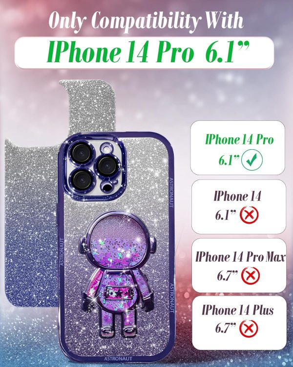Loheckle for iPhone 15 Pro Max Case - for Women Girls Cute Glitter with Camera Lens Protector Cover Astronaut Liquid Sparkle Girly Aesthetic Bling Shiny Design Phone Case for 15 Pro Max 6.7", Pretty - Image 51