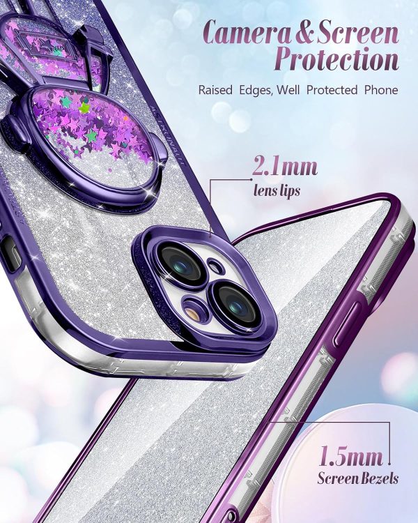 Loheckle for iPhone 15 Pro Max Case - for Women Girls Cute Glitter with Camera Lens Protector Cover Astronaut Liquid Sparkle Girly Aesthetic Bling Shiny Design Phone Case for 15 Pro Max 6.7", Pretty - Image 54