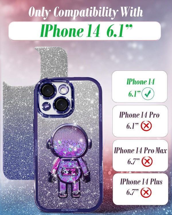 Loheckle for iPhone 15 Pro Max Case - for Women Girls Cute Glitter with Camera Lens Protector Cover Astronaut Liquid Sparkle Girly Aesthetic Bling Shiny Design Phone Case for 15 Pro Max 6.7", Pretty - Image 58
