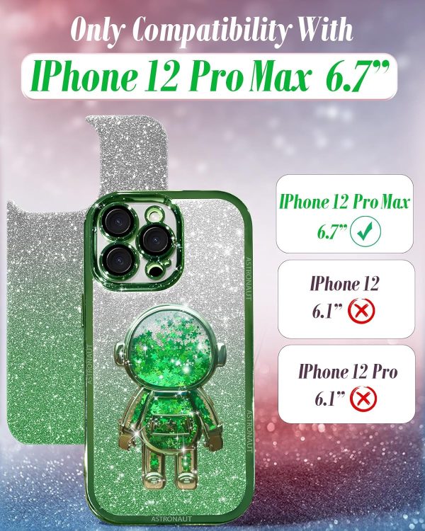 Loheckle for iPhone 11 Pro Max Cases - Women Girls Cute Glitter with Camera Lens Protector Cover Astronaut Liquid Sparkle Girly Aesthetic Bling Shiny Design Case for iPhone 11 Pro Max 6.5'', Black - Image 145