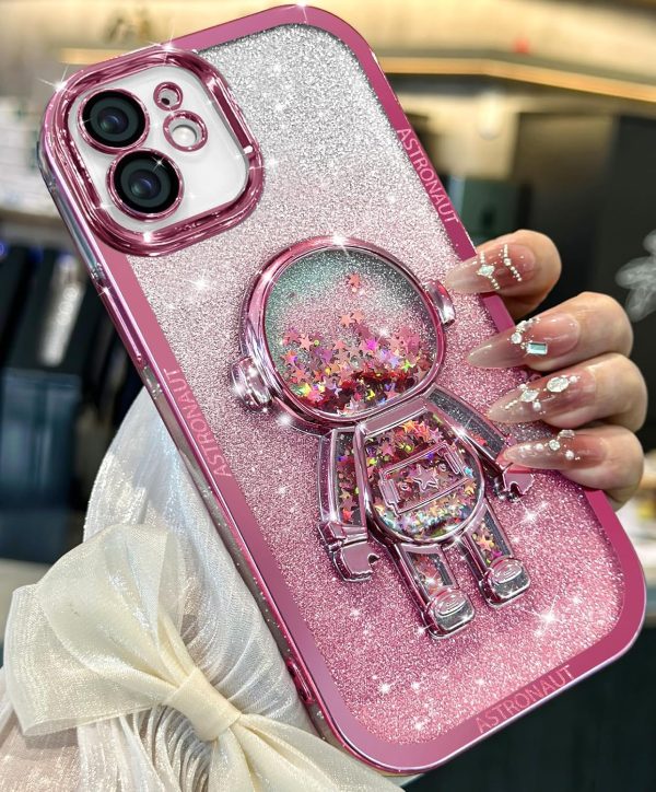Loheckle for iPhone 11 Pro Max Cases - Women Girls Cute Glitter with Camera Lens Protector Cover Astronaut Liquid Sparkle Girly Aesthetic Bling Shiny Design Case for iPhone 11 Pro Max 6.5'', Black - Image 146