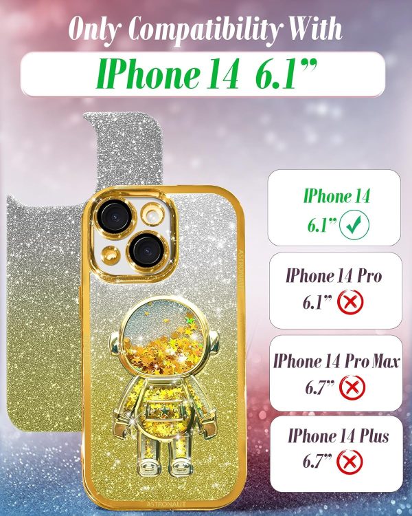 Loheckle for iPhone 15 Pro Max Case - for Women Girls Cute Glitter with Camera Lens Protector Cover Astronaut Liquid Sparkle Girly Aesthetic Bling Shiny Design Phone Case for 15 Pro Max 6.7", Pretty - Image 60
