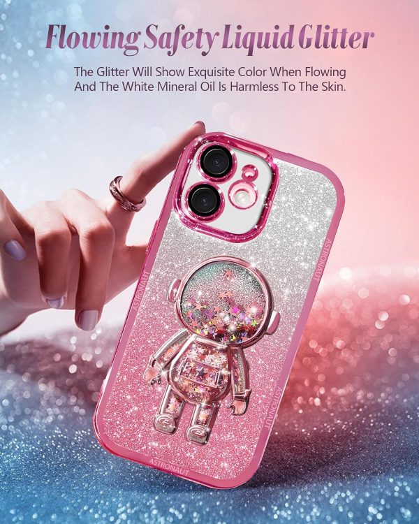 Loheckle for iPhone 11 Pro Max Cases - Women Girls Cute Glitter with Camera Lens Protector Cover Astronaut Liquid Sparkle Girly Aesthetic Bling Shiny Design Case for iPhone 11 Pro Max 6.5'', Black - Image 149