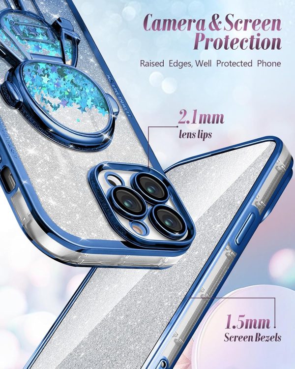 Loheckle for iPhone 11 Pro Max Cases - Women Girls Cute Glitter with Camera Lens Protector Cover Astronaut Liquid Sparkle Girly Aesthetic Bling Shiny Design Case for iPhone 11 Pro Max 6.5'', Black - Image 154