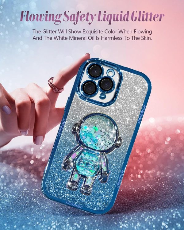 Loheckle for iPhone 11 Pro Max Cases - Women Girls Cute Glitter with Camera Lens Protector Cover Astronaut Liquid Sparkle Girly Aesthetic Bling Shiny Design Case for iPhone 11 Pro Max 6.5'', Black - Image 155