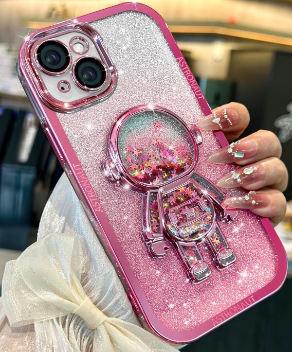 Loheckle for iPhone 15 Pro Max Case - for Women Girls Cute Glitter with Camera Lens Protector Cover Astronaut Liquid Sparkle Girly Aesthetic Bling Shiny Design Phone Case for 15 Pro Max 6.7", Pretty - Image 70