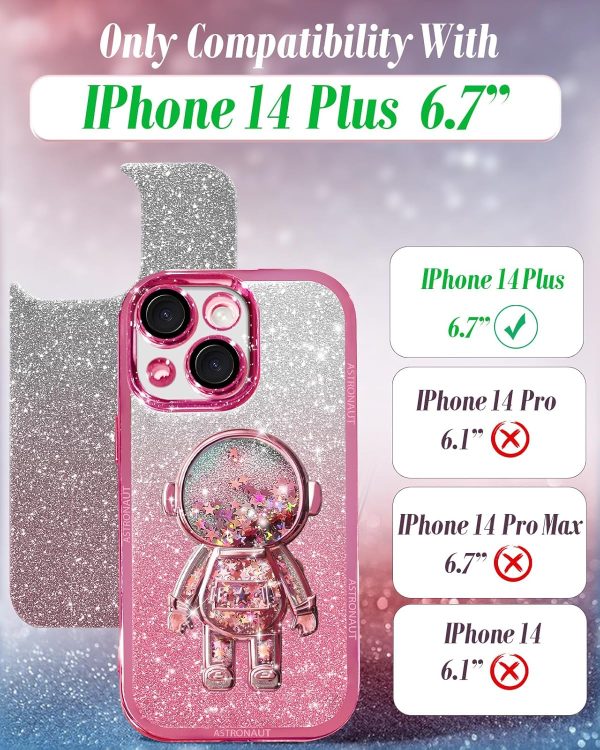 Loheckle for iPhone 15 Pro Max Case - for Women Girls Cute Glitter with Camera Lens Protector Cover Astronaut Liquid Sparkle Girly Aesthetic Bling Shiny Design Phone Case for 15 Pro Max 6.7", Pretty - Image 71
