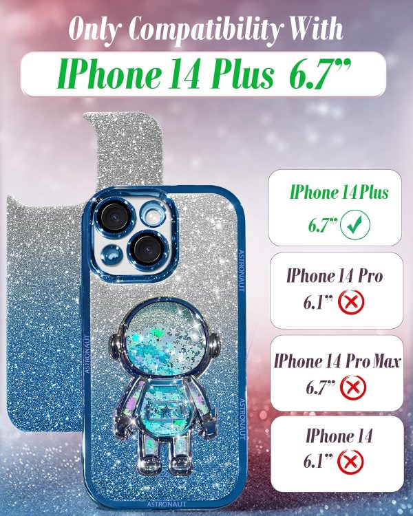 Loheckle for iPhone 15 Pro Max Case - for Women Girls Cute Glitter with Camera Lens Protector Cover Astronaut Liquid Sparkle Girly Aesthetic Bling Shiny Design Phone Case for 15 Pro Max 6.7", Pretty - Image 79