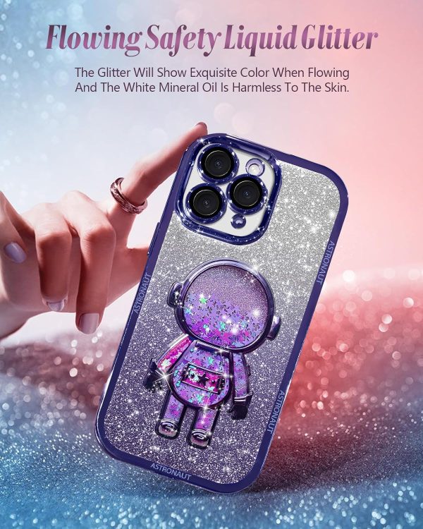 Loheckle for iPhone 11 Pro Max Cases - Women Girls Cute Glitter with Camera Lens Protector Cover Astronaut Liquid Sparkle Girly Aesthetic Bling Shiny Design Case for iPhone 11 Pro Max 6.5'', Black - Image 164