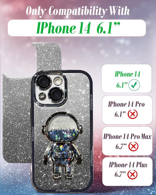 Loheckle for iPhone 15 Pro Max Case - for Women Girls Cute Glitter with Camera Lens Protector Cover Astronaut Liquid Sparkle Girly Aesthetic Bling Shiny Design Phone Case for 15 Pro Max 6.7", Pretty - Image 90