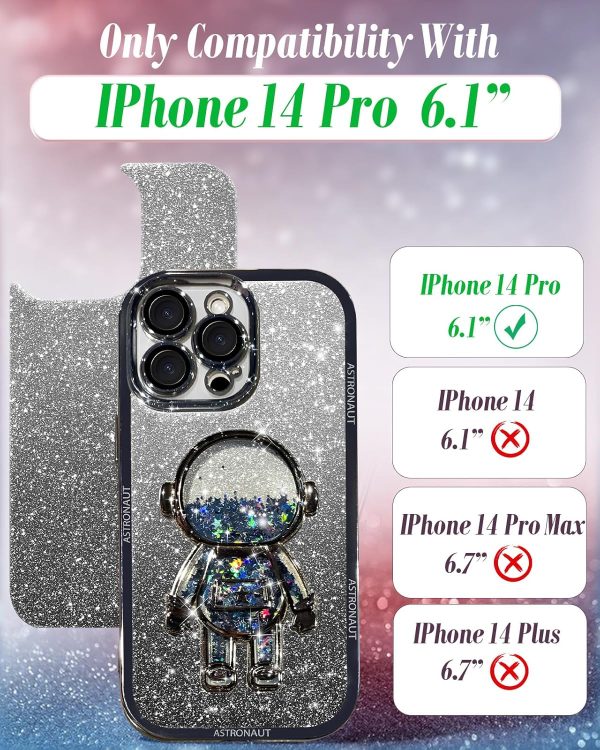 Loheckle for iPhone 15 Pro Max Case - for Women Girls Cute Glitter with Camera Lens Protector Cover Astronaut Liquid Sparkle Girly Aesthetic Bling Shiny Design Phone Case for 15 Pro Max 6.7", Pretty - Image 91