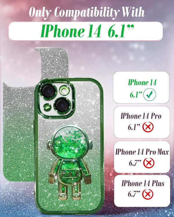 Loheckle for iPhone 15 Pro Max Case - for Women Girls Cute Glitter with Camera Lens Protector Cover Astronaut Liquid Sparkle Girly Aesthetic Bling Shiny Design Phone Case for 15 Pro Max 6.7", Pretty - Image 94