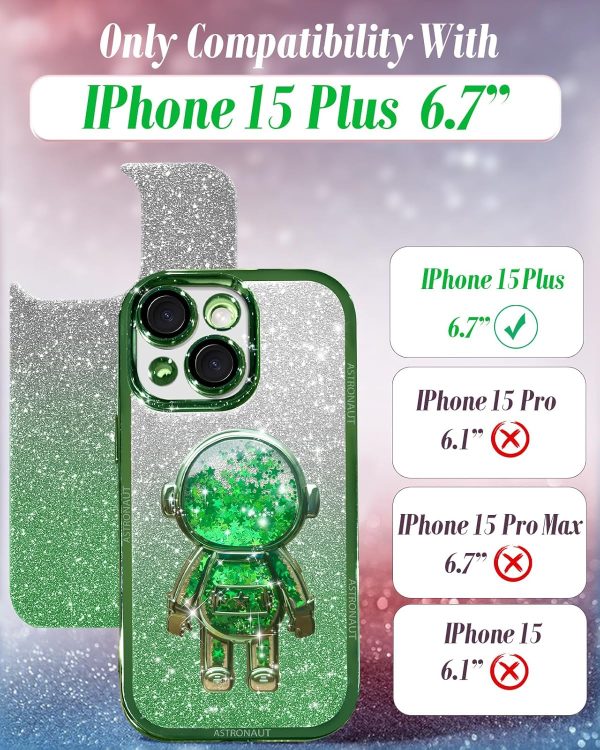 Loheckle for iPhone 15 Pro Max Case - for Women Girls Cute Glitter with Camera Lens Protector Cover Astronaut Liquid Sparkle Girly Aesthetic Bling Shiny Design Phone Case for 15 Pro Max 6.7", Pretty - Image 106