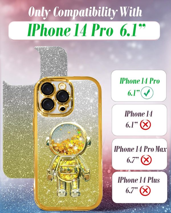 Loheckle for iPhone 15 Pro Max Case - for Women Girls Cute Glitter with Camera Lens Protector Cover Astronaut Liquid Sparkle Girly Aesthetic Bling Shiny Design Phone Case for 15 Pro Max 6.7", Pretty - Image 107
