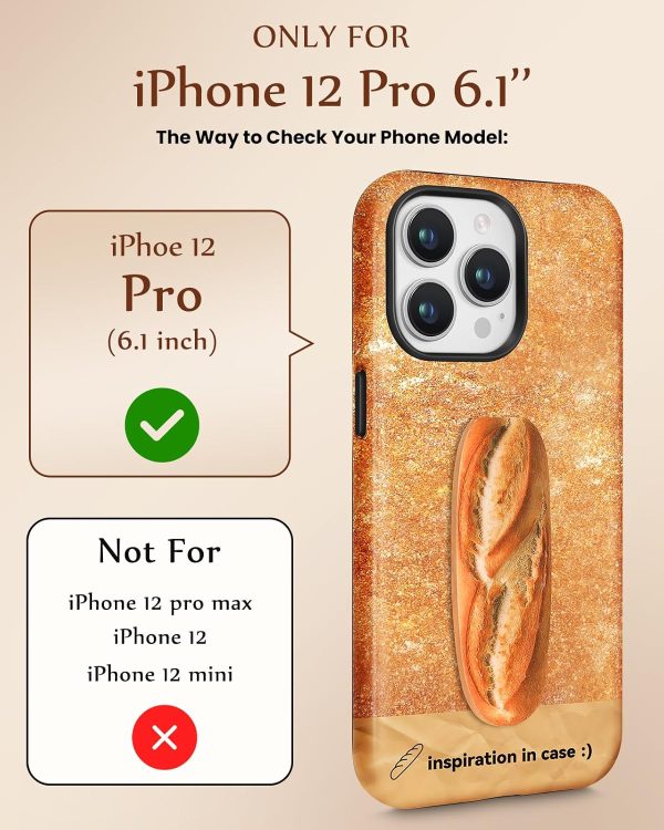Loheckle for iPhone 12 Pro Phone Case for Women - Cute Funny Cartoon Designer for Girls Teens Bread Fashion Unique Phone Cover with Kickstand for iPhone 12 Pro Case - Image 2