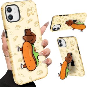 Loheckle for iPhone 11 Phone Case for Women - Cute Funny Cartoon Designer for Girls Teens Dachshund Dog Fashion Unique Phone Cover with Kickstand for iPhone 11 Case