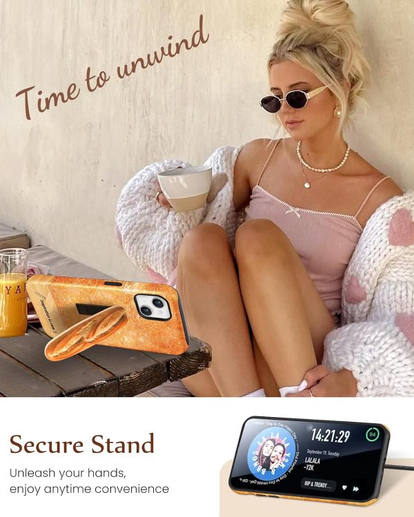 Loheckle for iPhone 12 Pro Phone Case for Women - Cute Funny Cartoon Designer for Girls Teens Bread Fashion Unique Phone Cover with Kickstand for iPhone 12 Pro Case - Image 90