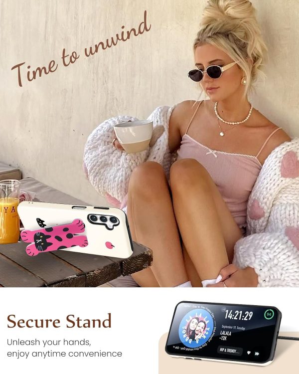 Loheckle for Samsung Galaxy A14 5G Case for Women - Cute Funny Cartoon Designer for Girls Teens Drink Fashion Unique Phone Cover with Kickstand for Samsung A14 5G Case Coffee - Image 24