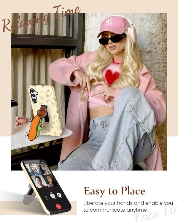 Loheckle for Samsung Galaxy A14 5G Case for Women - Cute Funny Cartoon Designer for Girls Teens Drink Fashion Unique Phone Cover with Kickstand for Samsung A14 5G Case Coffee - Image 29