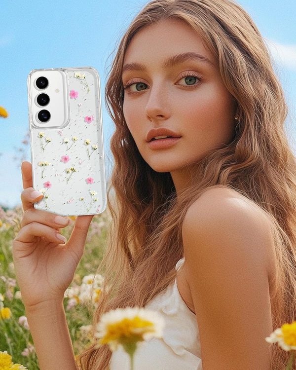 Loheckle for Samsung Galaxy S24 Ultra Case for Women - Girls Cute Glitter Dried Flower Floral Girly Aesthetic Kawaii Sparkle Sparkly Bling Unique Design Handmade Phone Cover for S24Ultra, Purple - Image 12